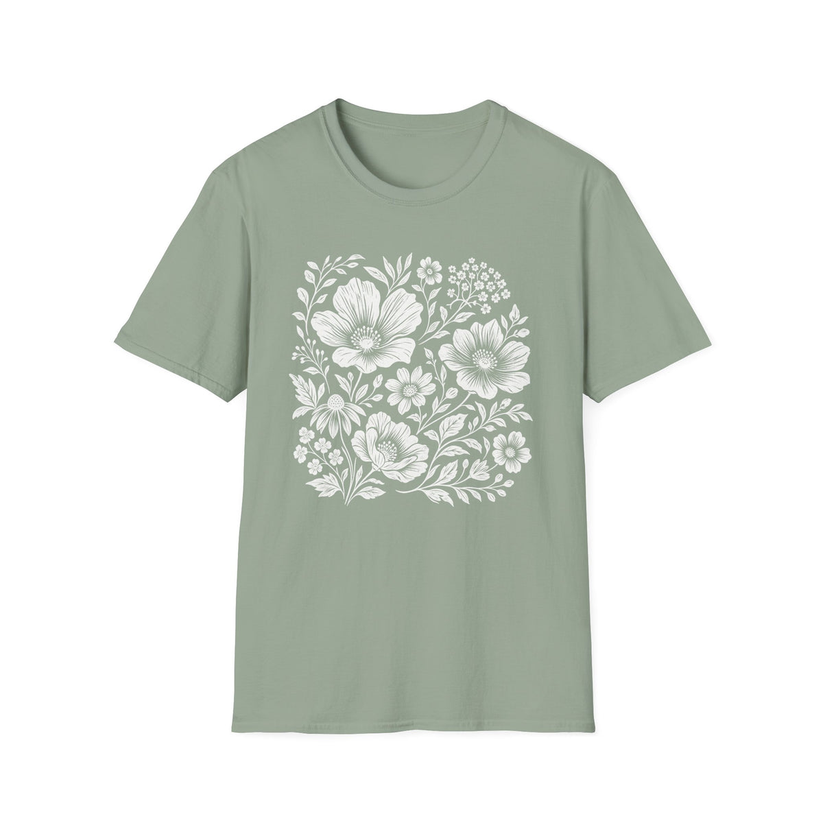 Woodblock Flowers T-Shirt
